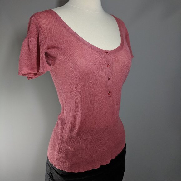 PATRIZIA PEPE FIRENZE Linen Knit Top Pastel Pink - Picture 3 of 9